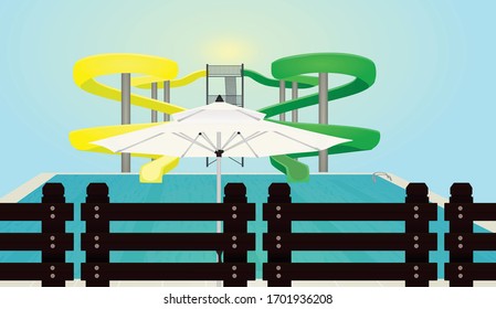 Water park slide. vector illustration