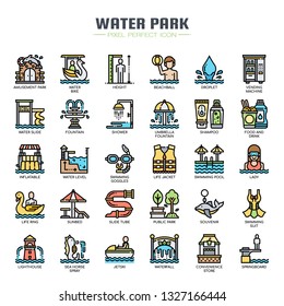 Water Park , Thin Line and Pixel Perfect Icons