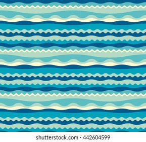 water pattern. sea wave repeated motif. green and blue color sea wave seamless pattern. 