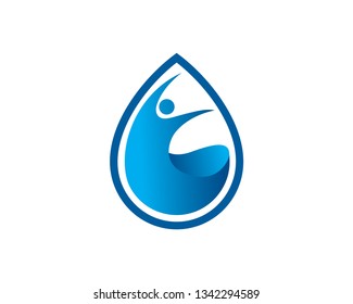Water and People Logo Template, Icon, Symbol - Vector