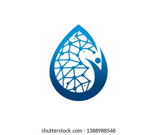 Water and People Logo Template, Icon, Symbol