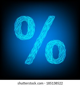 Water percent sign. Vector illustration