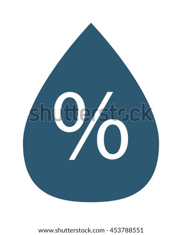 Water percentage glossy water drops with different liquid sign and citation about water saving