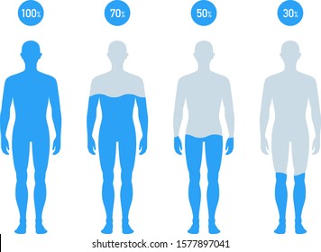 Water Percentage in human body illustration, Chart