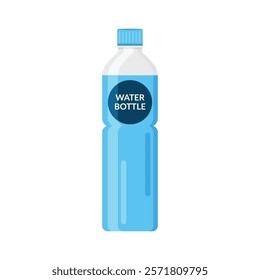 Water pet bottle flat vector illustration isolated on a white background