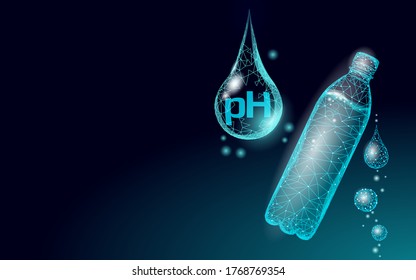Water pH water bottle fitness support. Sport drink health care fitness shape clear pure drinking water. Medicine health concept vector illustration
