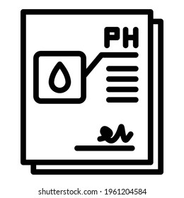 Water ph icon. Outline Water ph vector icon for web design isolated on white background