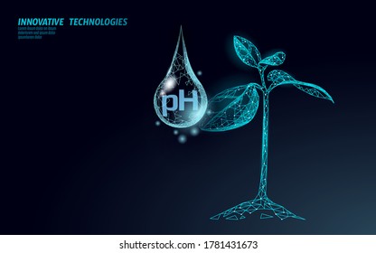 Water PH Laboratory Analysis Chemistry Science Technology. Plants Ecological Problem Lab Data Test. Medicine Health Solution Concept Vector Illustration