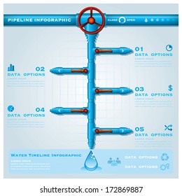 Water Pipe Business Infographic Timeline Design Template