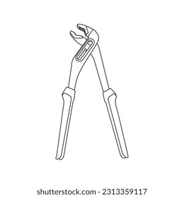 water pipe clamp pliers icon vector illustration symbol design