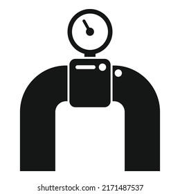 Icono de control de tubería de agua simple vector. Tubo de metal. Sistema de acero