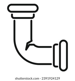 Water pipe crack icon outline vector. Washing machine service. Fix tool