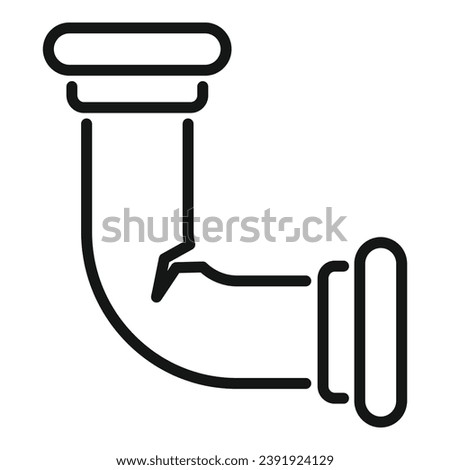 Water pipe crack icon outline vector. Washing machine service. Fix tool