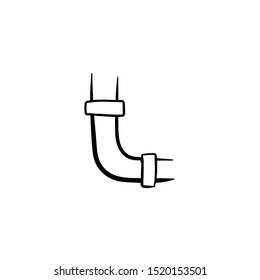 water pipe doodle icon vector hand drawing 