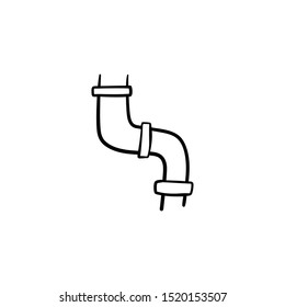 Doodoro de canalización de agua icono de vectores de la mano