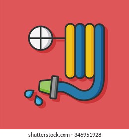 Water pipe flat icon