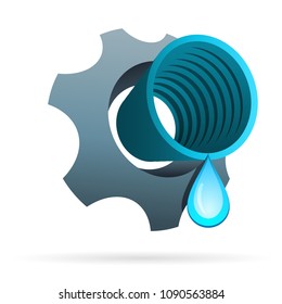 water pipe and gear - vector icon