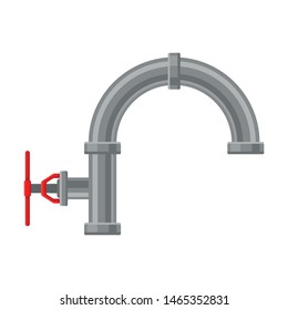 Water pipe with a gentle curve. Vector illustration on white background.