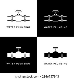 Water Pipe Icon Cartoon. Tube Station Symbol Vector Logo