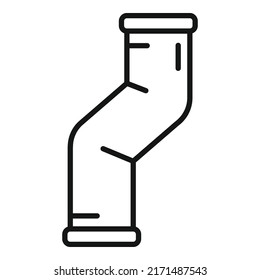 Water pipe icon outline vector. Metal tube. Gas system