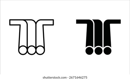 water pipe icon set, vector illustration on white background