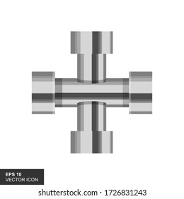 Water pipe icon. Vector illustration of cartoon water pipe icon for web design.