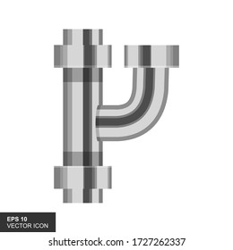 Water pipe icon. Vector illustration of cartoon water pipe icon for web design.