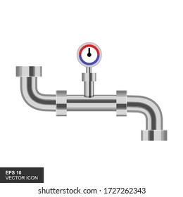 Water pipe icon. Vector illustration of cartoon water pipe icon for web design.