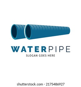 Diseño de la ilustración de la plantilla del logotipo del vector de icono de tubería de agua