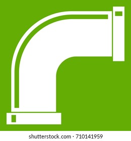 Water pipe icon white isolated on green background. Vector illustration