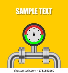 Water pipe icon with a yellow background. Vector illustration of cartoon water pipe icon for web design.