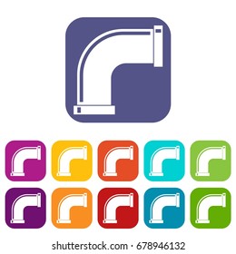 Water pipe icons set vector illustration in flat style In colors red, blue, green and other