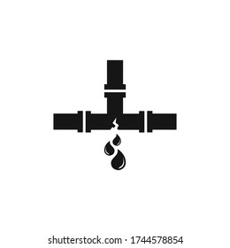 Water Pipe Leakage Icon Vector Illustration