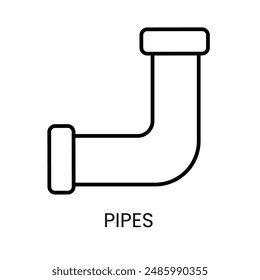 Icono de Vector de tubería de agua con trazo editable