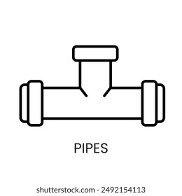 Water pipe line vector icon with editable stroke