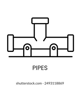 Water pipe line vector icon with editable stroke.
