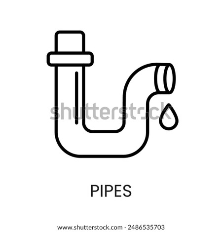 Water pipe line vector icon with editable stroke