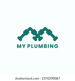The water pipe logo is in the form of a letter and a roof.