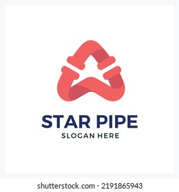 Water Pipe Logo Initials A And Logo Abstract Pipe Star 