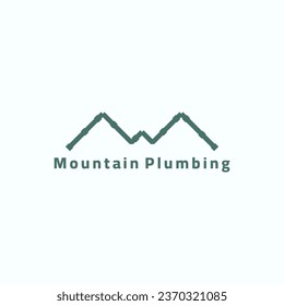 Water pipe logo with mountain shape.