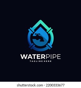 water pipe logo, water plumbing logo