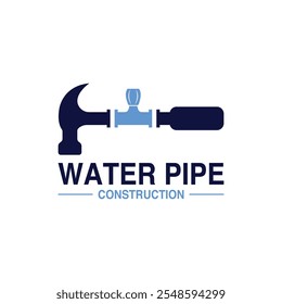 Water pipe logo vector illustration concept design template.