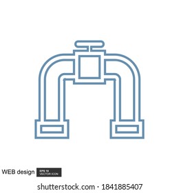 Water pipe outline icon. Vector illustration of cartoon water pipe icon for web design