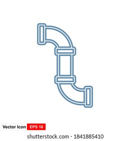 Water pipe outline icon. Vector illustration of cartoon water pipe icon for web design