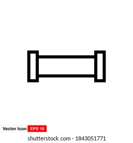 Water pipe outline icon. Vector illustration of cartoon water pipe icon for web design.