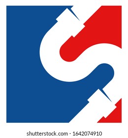 Water pipe plumbing repair and service symbol for business