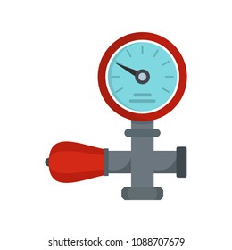 Water pipe pressure measurement meter monitor icon. Flat illustration of water pipe pressure measurement meter monitor vector icon for web