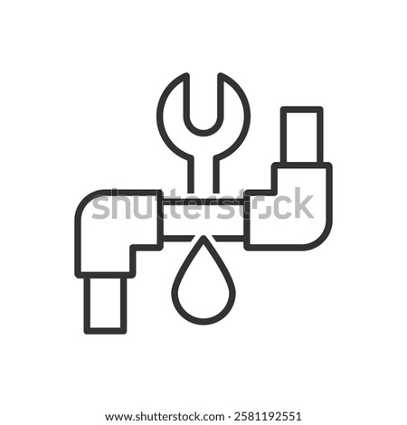 Water Pipe Setting Icon Sign Symbol