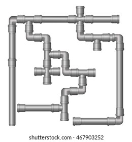 Water Pipe silver isolated. Vector illustration on a white background.