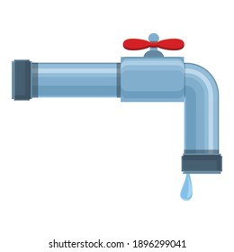 Icono del grifo del tubo de agua. Dibujo del icono del vector del grifo del tubo de agua para el diseño web aislado en fondo blanco